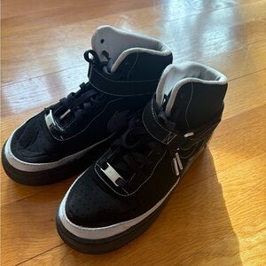 Nike Black High-Top Sneakers with Rose on back
